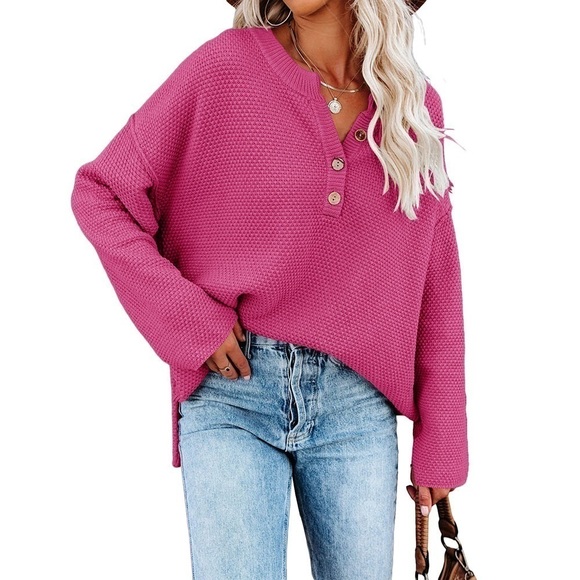 🌟WOMEN'S Spring And Autumn Solid Color Fashion Waffle Print Top🌟 - Picture 1 of 7